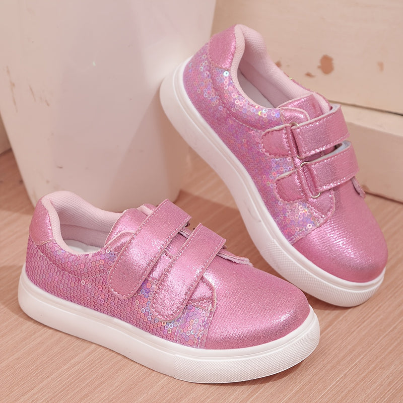 Tênis Infantil Rosa com Glitter para Meninas