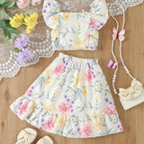 Conjunto Infantil Feminino com Estampa de Rosas