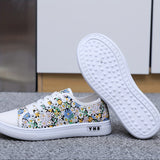 Tênis Feminino Floral – Flats Casuais e Respiráveis