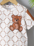 Conjunto Infantil 2 Peças com Estampa 3D de Urso