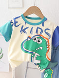 Conjunto Infantil Masculino 2 Peças – Dinossauro e Shorts