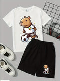 Conjunto Verão Meninos – Camiseta e Shorts Capivara Futebol