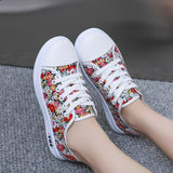 Tênis Feminino Floral – Flats Casuais e Respiráveis