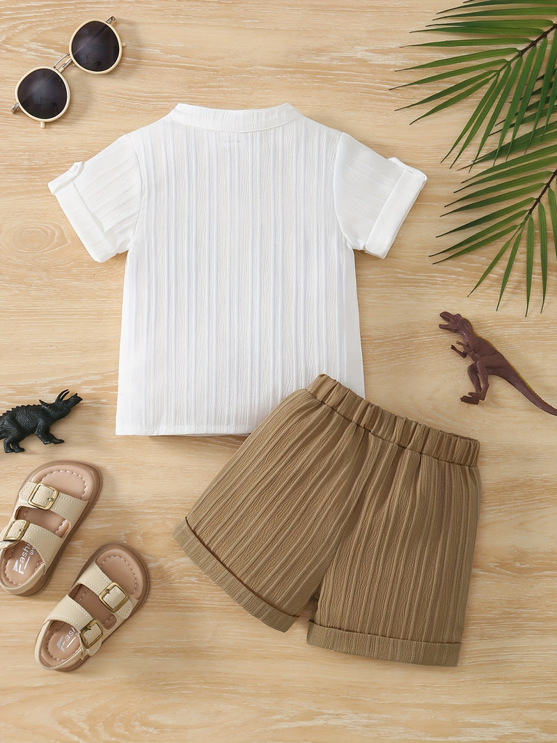 Conjunto Verão Meninos 2 Peças – Camisa e Shorts Casual