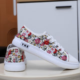Tênis Feminino Floral – Flats Casuais e Respiráveis