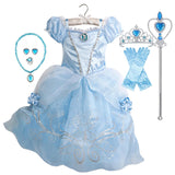 Verão princesa traje festa fantasia flor vestido novo 2025 natal aniversário carnaval vestir-se rapunzal belle disfarce vestido