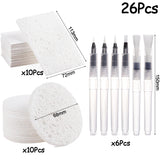 26/36 Peças: Kit 3D de Desenho Infantil com Esponja e Pincel de Água