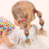 50/100/200 Peças – Elásticos de Cabelo Coloridos para Meninas