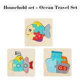 Quebra-Cabeça de Madeira Montessori Infantil Educativo