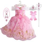 Verão princesa traje festa fantasia flor vestido novo 2025 natal aniversário carnaval vestir-se rapunzal belle disfarce vestido