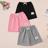 1/3 peças crianças básico coringa shorts menino lazer esportes tether calças menina moda confortável