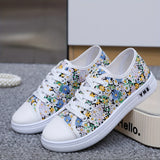 Tênis Feminino Floral – Flats Casuais e Respiráveis