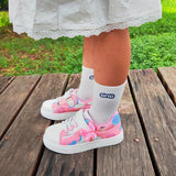 Tênis Infantil Rosa e Sereia com Glitter – Sem Cadarço e Confortável