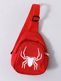 Conjunto 3 Peças Infantil com Estampa de Aranha – Moletom, Shorts e Bolsa