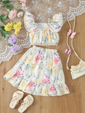 Conjunto Infantil Feminino com Estampa de Rosas